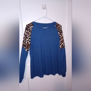 Leopard print long sleeve top